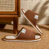 pantoufles pour hommes, pantoufles d'intérieur antidérapantes à semelles souples pour le printemps et l'été, pantoufles confortables en lin toutes saisons