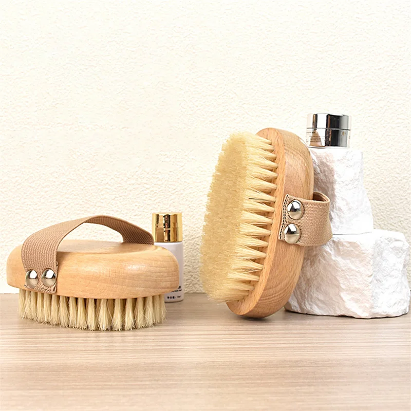 brosse corporelle en bois pour spa, poils de sanglier naturels, peau sèche organique, brosses de douche pour dos humide en bambou, brosse de bain exfoliante brosse corporelle en bois pour spa, poils de sanglier naturels, peau sèche organique, brosses de douche pour dos humide en bambou, brosse de bain exfoliante