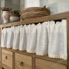 rideaux courts de style nordique pour cuisine, en coton et lin massif, ourlet en dentelle, demi tulle, pour porte d'armoire à vin, fenêtre, petites rideaux