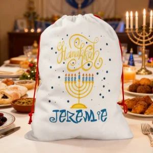 Sacs d’emballage cadeaux personnalisés Happy Hanukkah, sac à cordon pour Menorah doré Chanukah, fournitures de décoration pour fête de vacances juive Sacs d’emballage cadeaux personnalisés Happy Hanukkah, sac à cordon pour Menorah doré Chanukah, fournitures de décoration pour fête de vacances juive