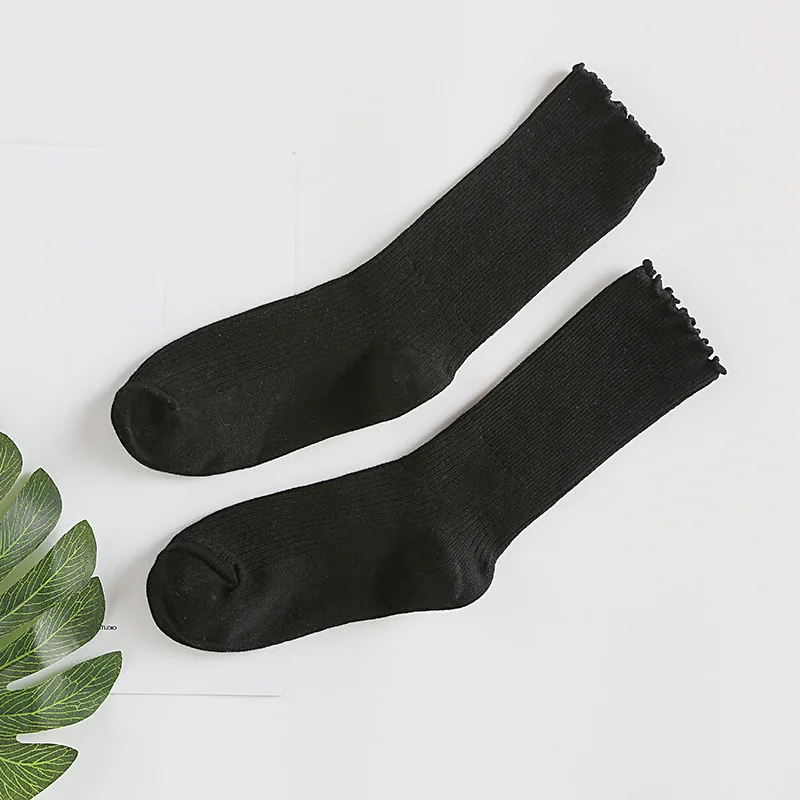 chaussettes en coton à volants rétro japonais pour femmes, style de botte de rinçage de document solide, cadeau de noël harajuku, rose, jaune, mignon, petite amie chaussettes en coton à volants rétro japonais pour femmes, style de botte de rinçage de document solide, cadeau de noël harajuku, rose, jaune, mignon, petite amie