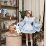 IOOTIANY japonais doux frais Lolita Yukata Kimono robe Kawaii princesse robe de soirée avec nœud tablier Cosplay Costume de femme de chambre IOOTIANY japonais doux frais Lolita Yukata Kimono robe Kawaii princesse robe de soirée avec nœud tablier Cosplay Costume de femme de chambre