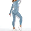 nadanbao ensemble deux pièces pour femme, leggings de fitness push up, haut court d'entraînement, vêtements de sport, collants de yoga imbibés, automne et hiver