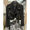 veste courte à manches longues pour femmes, manteau lomatéritive féminin, conception de fouet, patchwork de niche, mode coréenne pour dames, printemps, automne