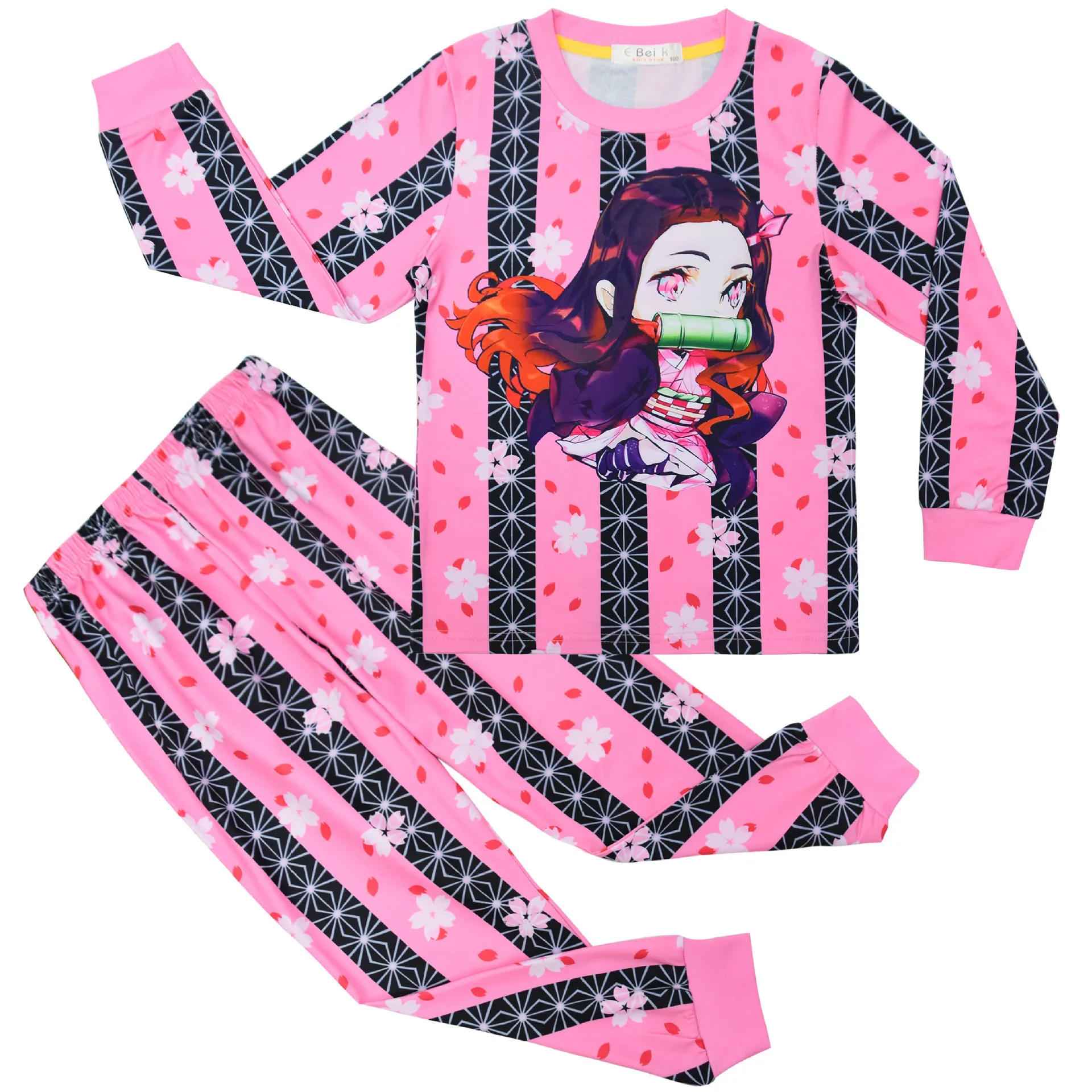 demon slayer t shirt pantalon anime enfant en bas âge garçons vêtements enfants kamado tanjirou printemps pyjamas à manches longues filles ensemble de vêtements de nuit décontractés demon slayer t shirt pantalon anime enfant en bas âge garçons vêtements enfants kamado tanjirou printemps pyjamas à manches longues filles ensemble de vêtements de nuit décontractés