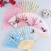 Éventail à main vintage injfolding en bambou pour femme, accessoires de performance de brevchinois japonais, cadeaux de gércraft, ornements de décoration de maison