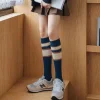 femmes nouveaux bas japonais hiver épaissir chaud court coton décontracté multicolore rayé chaussettes cuisse haute chaussettes pour les femmes