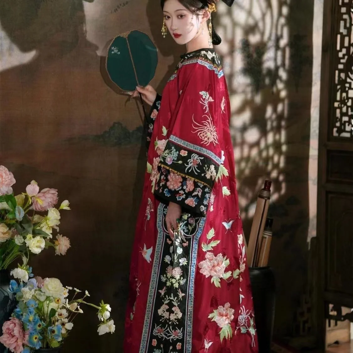 costume de style palais classique pour femmes, imprimé de la dynastie qing qi, vintage gege, fille de l'empereur, cape de cosplay, vêtements costume de style palais classique pour femmes, imprimé de la dynastie qing qi, vintage gege, fille de l'empereur, cape de cosplay, vêtements