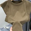 t shirt à manches sulfpour femme et fille, vêtement en coton, slim, sexy, y2k, printemps