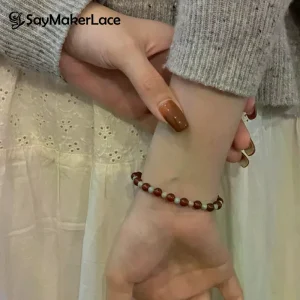 Bracelet de perles de Style chinois pour femmes et filles, Simple et polyvalent, cordes élastiques perlées, accessoires de bijoux, cadeaux
