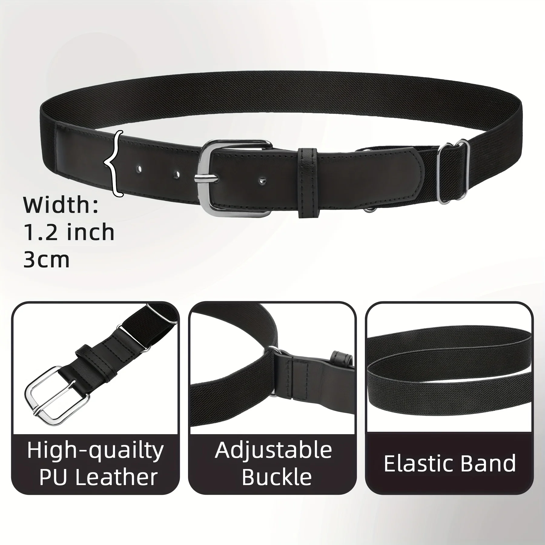ceinture élastique de baseball et de softball, ceinture de sport de plein air douce et réglable, ceintures de taille tissées ceinture élastique de baseball et de softball, ceinture de sport de plein air douce et réglable, ceintures de taille tissées