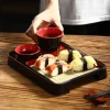 Plat à nouilles froides de Style japonais avec tapis en bambou, plateau alimentaire à Sushi polyvalent, assiette à nouilles Soba en plastique à la mode pour Restaurant
