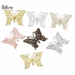 BoYuTe-Accessoires de bijoux faits à la main, papillon en métal et laiton, filig123, 25x35mm, 50 pièces par lot BoYuTe-Accessoires de bijoux faits à la main, papillon en métal et laiton, filig123, 25x35mm, 50 pièces par lot