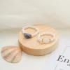 Tempérament personnalité coréenne filles femmes bagues perle bague pierre naturelle bijoux de mode