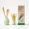 ensemble de 4 fouets matcha, brosse à thé en bambou, support de fouet en céramique, cuillère à thé en bois, outils de fabrication de thé pour la maison, bricolage