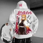 Demon Slayer – pull à capuche pour hommes, Kyojuro Rengoku, Anime japonais, printemps et automne, tenue Parent-enfant à manches longues pour garçons Demon Slayer – pull à capuche pour hommes, Kyojuro Rengoku, Anime japonais, printemps et automne, tenue Parent-enfant à manches longues pour garçons