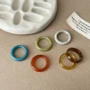 huanzhi – bague ronde géométrique vintage en résine, bijoux minimalistes uniques, japonais et coréen, nouveauté