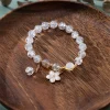 bracelets bohème tendance avec pendentif en perles de cristal colorées pour femmes, bijoux de fête de mariage en fleurs de cerisier