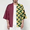 cardigan kimono cosplay kamado tanjirou pour hommes et femmes, manteau haori japonais, kamade zezeko, veste de plage pour jeu de rôle animé