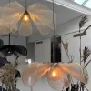 Lampes suspendues à fleurs japonaises Wine-Sabi, tissu français, lustre de plafond moderne, salon, chambre à coucher, éclairage de décoration intérieure, lampe de face