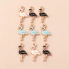 20 pièces 8x17mm petite grue animale en émail mignonne ﻿ pendentifs à breloques en forme d'oiseau pour la fabrication de bijoux, boucles d'oreilles, colliers, accessoires artisanaux diy