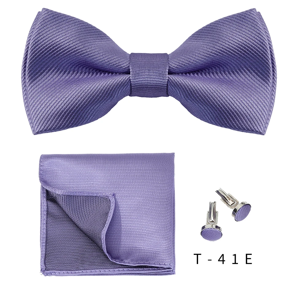 ensemble de nœuds papillon pour hommes, 3 pièces, couleur unie, chemises carrées de poche, boutons de manchette, costume papillon pour affaires, mariage, décoration cravate ensemble de nœuds papillon pour hommes, 3 pièces, couleur unie, chemises carrées de poche, boutons de manchette, costume papillon pour affaires, mariage, décoration cravate