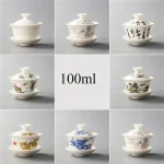 Gaiwan traditionnel chinois élégant, théière en céramique, bol avec couvercle, service à thé Kung Fu, tasse à thé Standard Gaiwan traditionnel chinois élégant, théière en céramique, bol avec couvercle, service à thé Kung Fu, tasse à thé Standard