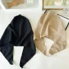foulard triangle en satin de soie pour femmes, couleur unie, bandeau à lacets, voyage d'été, photo littéraire