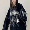 t shirt à manches longues pour femmes, haut kawaii harajuku, sous culture gothique japonaise, t shirts pour étudiants, vêtements d'extérieur de printemps