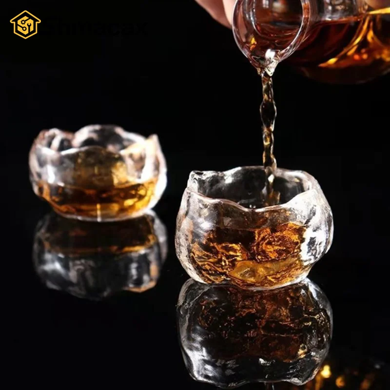 Tasse en Verre de Style Japonais, Transparent/Glacé, Standard, Vin Blanc, Kongfu, 2 Styles, 1 Pièce Tasse en Verre de Style Japonais, Transparent/Glacé, Standard, Vin Blanc, Kongfu, 2 Styles, 1 Pièce