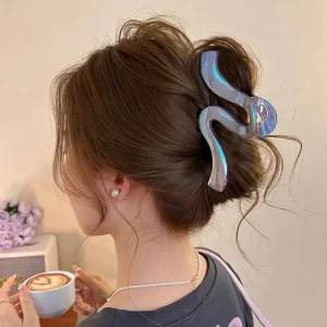 Nouvelle pince ondulée en perles haut de gamme, pince requin, grande pince à cheveux, pince à cheveux arrière de la tête, accessoire pour cheveux, 1 pièce Nouvelle pince ondulée en perles haut de gamme, pince requin, grande pince à cheveux, pince à cheveux arrière de la tête, accessoire pour cheveux, 1 pièce