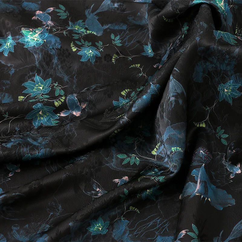 tissu à fleurs jacquard robuste cheongsam hanfu, tissu pour vêtements, style ethnique, tissu floral de style national tissu à fleurs jacquard robuste cheongsam hanfu, tissu pour vêtements, style ethnique, tissu floral de style national
