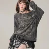 t shirt à manches longues pour femmes, haut kawaii harajuku, sous culture gothique japonaise, t shirts pour étudiants, vêtements d'extérieur de printemps