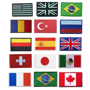 Patchs de drapeau en PVC/broderés, UK, espagne, France, allemagne, états-unis, russie, Badge à crochet tactique, emblème d&rsquo;épaule en caoutchouc, applique