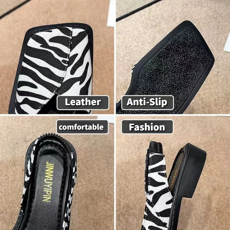 sandales carrées Élégantes pour femme, chaussures plates à talons bas, de marque de styliste, de ix sandales carrées Élégantes pour femme, chaussures plates à talons bas, de marque de styliste, de ix