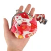 design de mode style japonais maneki neko porte monnaie poupée fleur impression chat chanceux pochette pu sac de rangement porte carte hommes