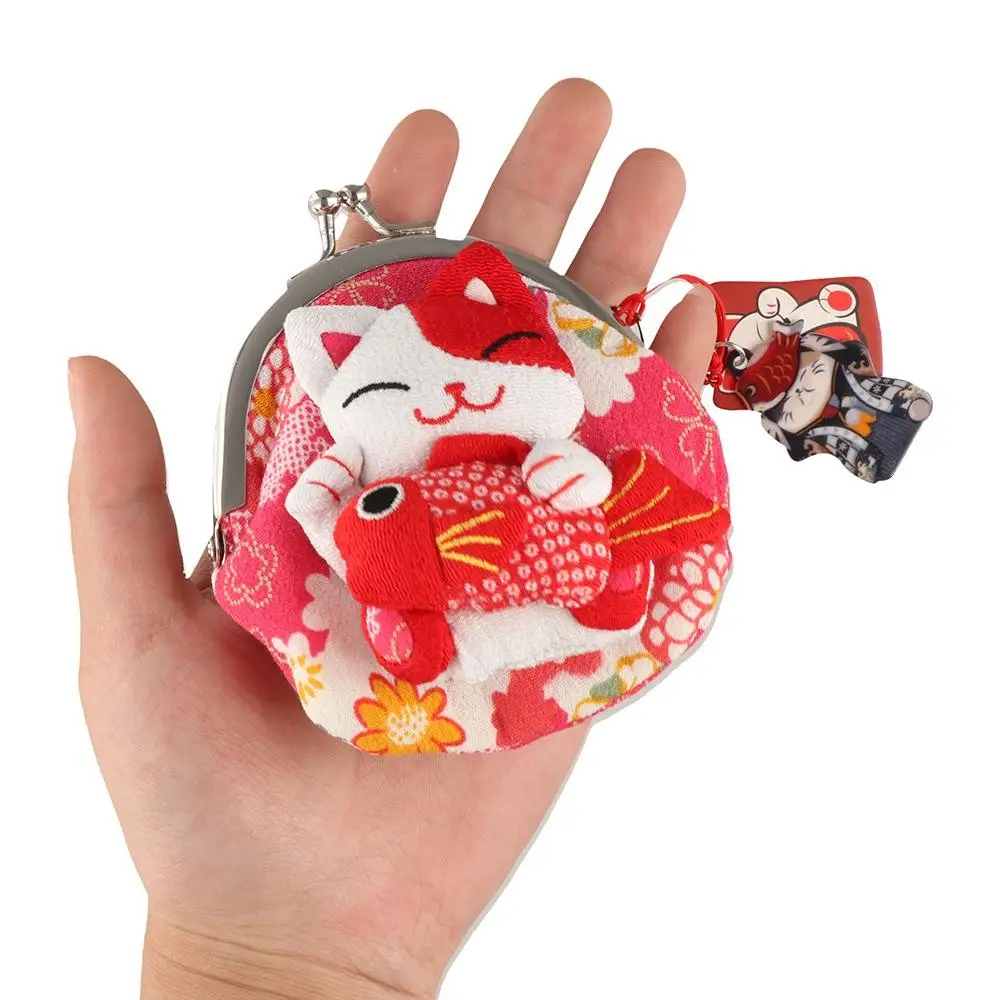 design de mode style japonais maneki neko porte monnaie poupée fleur impression chat chanceux pochette pu sac de rangement porte carte hommes design de mode style japonais maneki neko porte monnaie poupée fleur impression chat chanceux pochette pu sac de rangement porte carte hommes