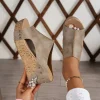 femmes sandales femmes luxe sandales décontractées romain bout ouvert plate forme sandales de créateur 2025 nouveau été femmes rétro chaussures à semelles compensées