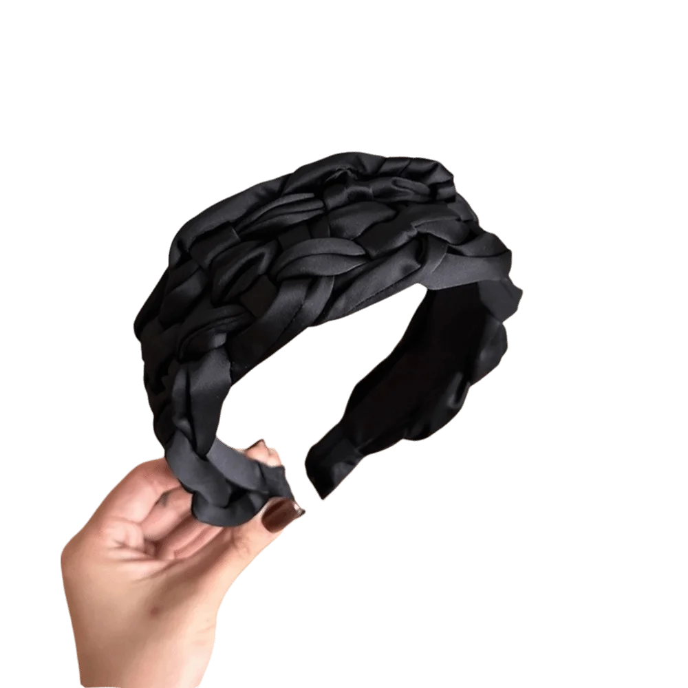 mode satin tressé bandeau rembourré design épaissi noir bandeau large style coréen femmes tête cerceau cheveux accessoires mode satin tressé bandeau rembourré design épaissi noir bandeau large style coréen femmes tête cerceau cheveux accessoires