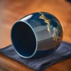 bol à thé et tasse en céramique simple de style japonais peint à la main de 180ml pour le thé de l'après midi à la maison, grande tasse à thé en céramique, service à thé à une tasse
