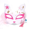 demi masque de cosplay de renard japonais pour adultes et enfants, masque de chat anime, accessoires de fête drôles, masque kabuki kitsune, masque tim ade rave
