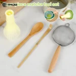 Service à thé Matcha japonais pour débutants, kit de démarrage exécutif avec fouet Matcha, cuillère à thé, ensemble de fouets Matcha réutilisables, 4 pièces