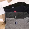 chaussettes mignonnes respirantes et absorbantes pour hommes, version coréenne, noir et blanc, couleur unie, mode d'amour dans le vent sportif de loisirs