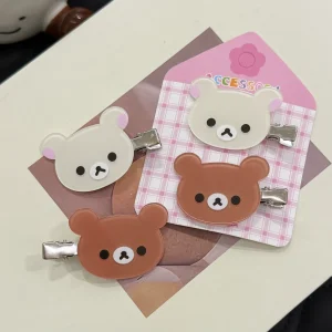 Dessin animé Rilakkuma épingle à cheveux filles Anime Relax ours bec de canard pince femmes mignon polyvalent frange chapeaux étudiant cheveux accessoires cadeau Dessin animé Rilakkuma épingle à cheveux filles Anime Relax ours bec de canard pince femmes mignon polyvalent frange chapeaux étudiant cheveux accessoires cadeau