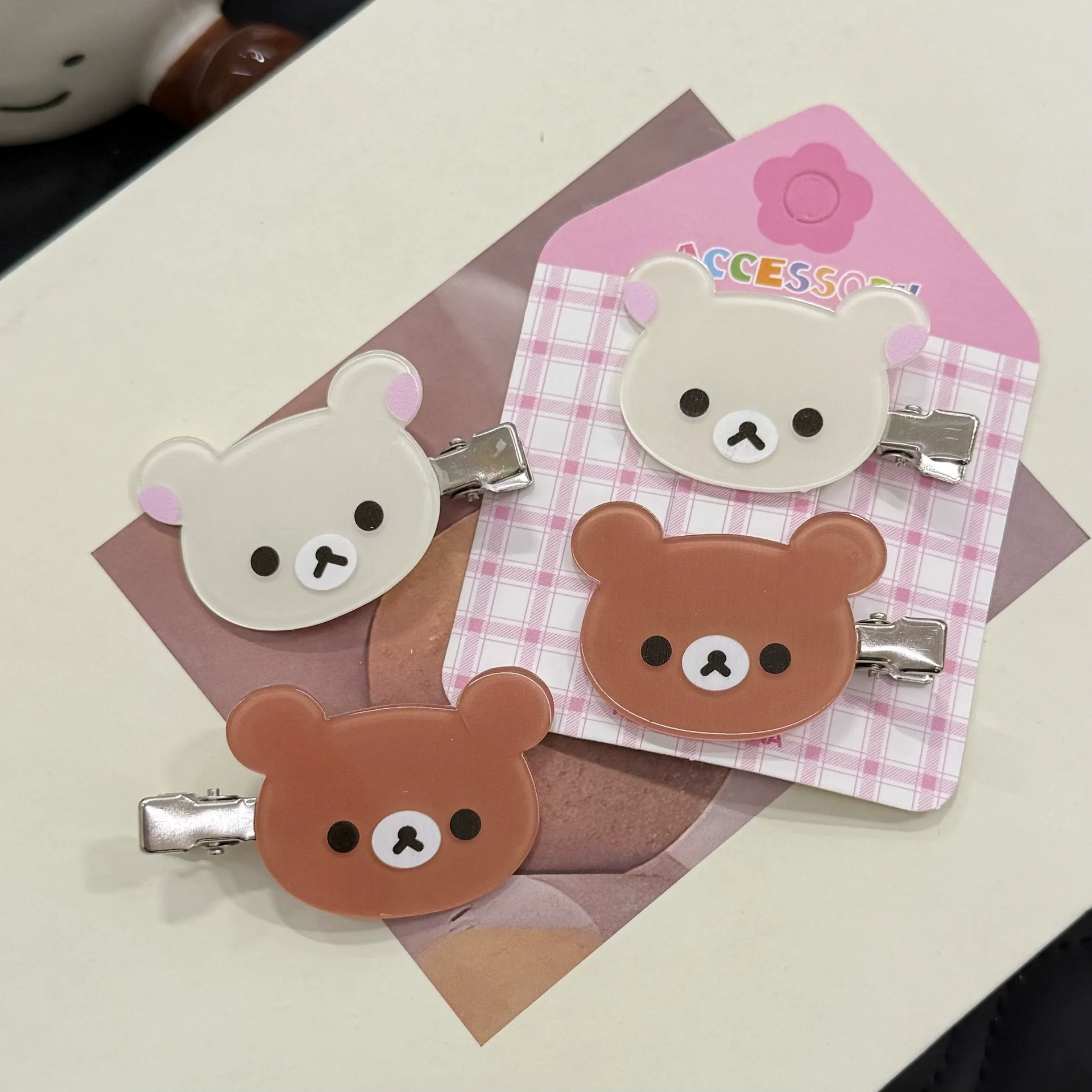 Dessin animé Rilakkuma épingle à cheveux filles Anime Relax ours bec de canard pince femmes mignon polyvalent frange chapeaux étudiant cheveux accessoires cadeau Dessin animé Rilakkuma épingle à cheveux filles Anime Relax ours bec de canard pince femmes mignon polyvalent frange chapeaux étudiant cheveux accessoires cadeau