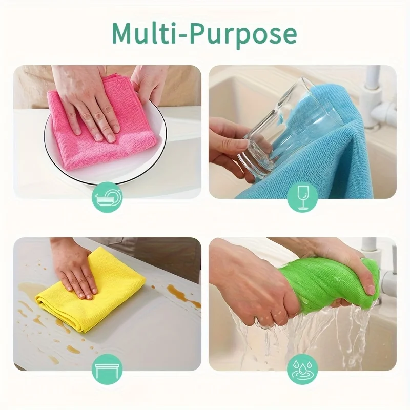 chiffon de nettoyage en microfibre 5/10/20 – super absorbant et à séchage rapide, cuisine, salle de bain, voiture, meubles sans traces – durable et chiffon de nettoyage en microfibre 5/10/20 – super absorbant et à séchage rapide, cuisine, salle de bain, voiture, meubles sans traces – durable et
