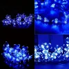 guirlande lumineuse led en fleurs de cerisier, guirlande lumineuse d'extérieur à énergie solaire, pour jardin de fleurs, décoration de pelouse de noël et d'halloween