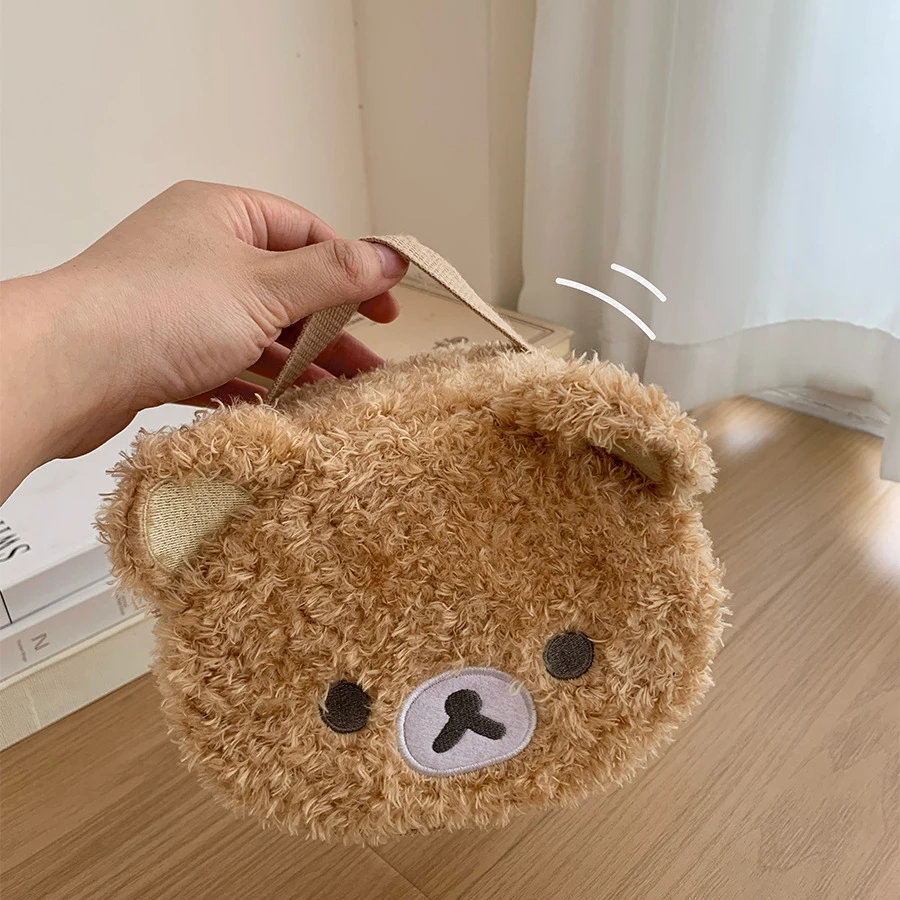 Étui de maquillage en peluche, sac à cosmétiques ours décontracté, pochette de rangement de bijoux pour femmes, organisateur de sacs à main pour filles, cadeau, offres spéciales Étui de maquillage en peluche, sac à cosmétiques ours décontracté, pochette de rangement de bijoux pour femmes, organisateur de sacs à main pour filles, cadeau, offres spéciales