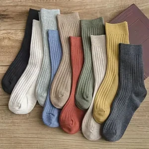 5/10 paires de chaussettes d’équipage confortables à rayures de couleurs mélangées vibrantes – Doux, respirant, classique, décontracté, usage quotidien 5/10 paires de chaussettes d’équipage confortables à rayures de couleurs mélangées vibrantes – Doux, respirant, classique, décontracté, usage quotidien
