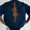 mode d'été japonais samouraï épée imprimer 100% pur coton hommes t shirt quotidien sports de plein air décontracté ample rue à manches courtes
